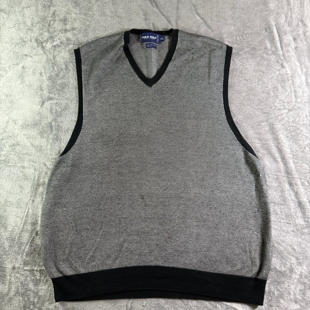 Vintage Y2K Polo Golf Ralph Lauren Sweater Vest V-Neck Knit Golfing XXL (READ)